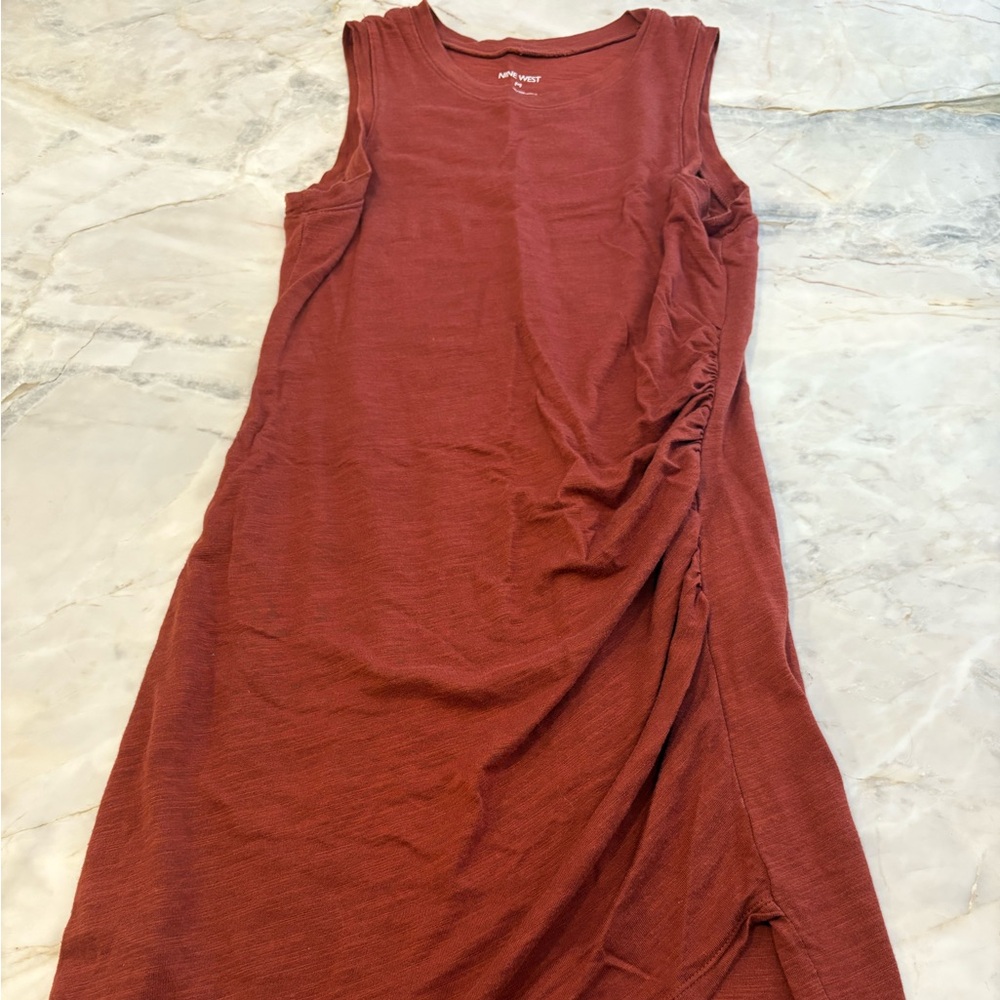 Nine West Terracotta Sleeveless Midi Dress